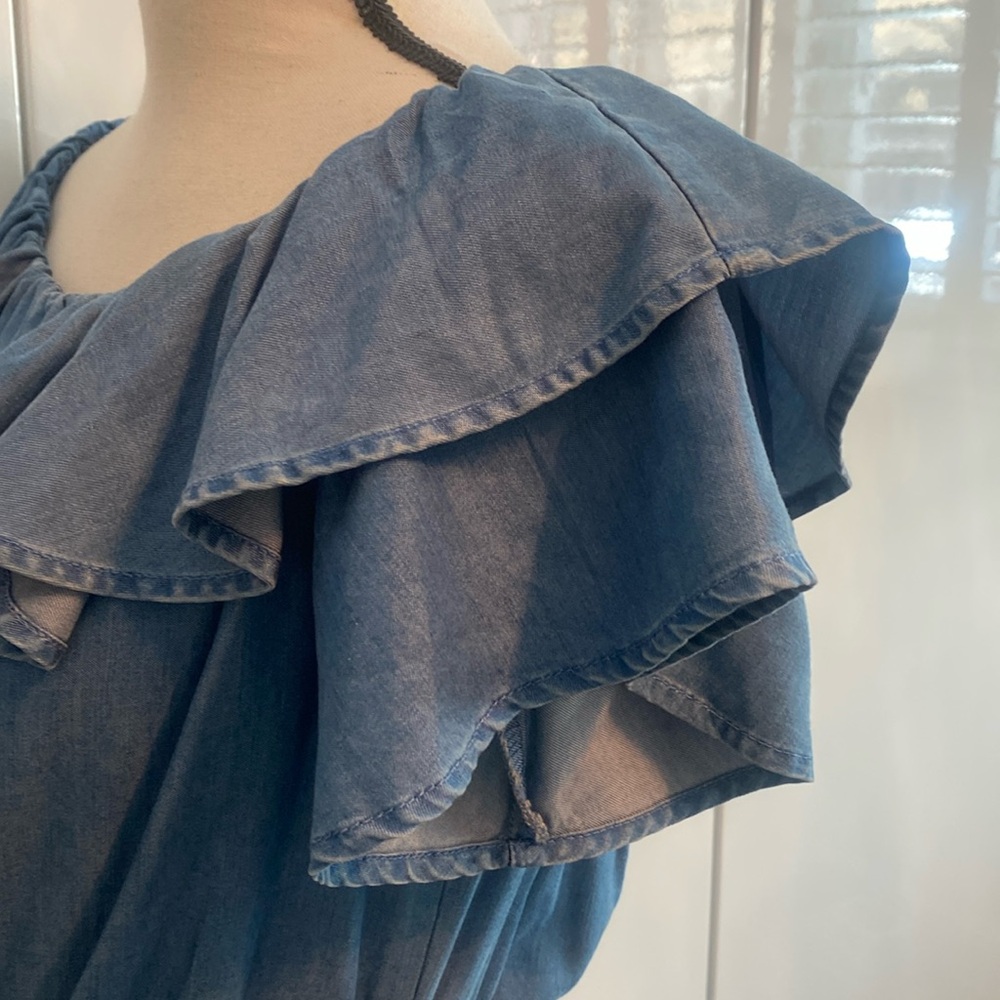 LOFT • Drawstring Chambray Jumpsuit - Picture 6 of 15